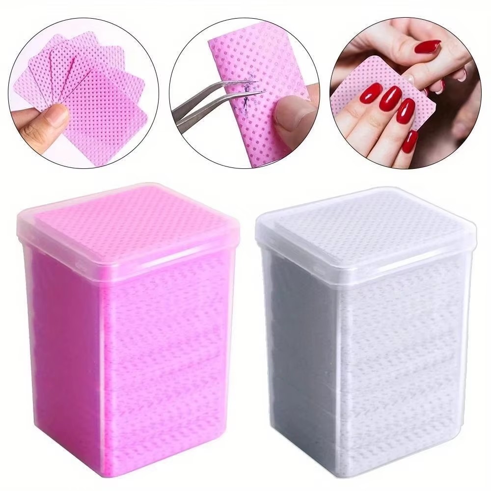Gel Nail Polish - 200 Toallitas Rosadas Sin Pelusas para