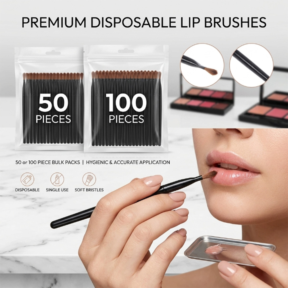 Beauty Makeup Brands - Juego de pinceles desechables para labios,