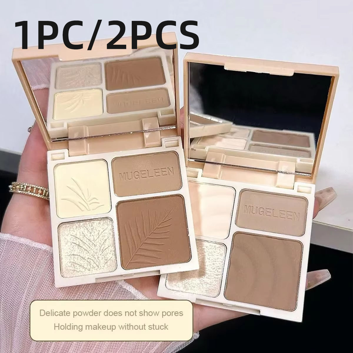 Highlighter Bronzer Palette - Placa de retoque de cuatro colores,