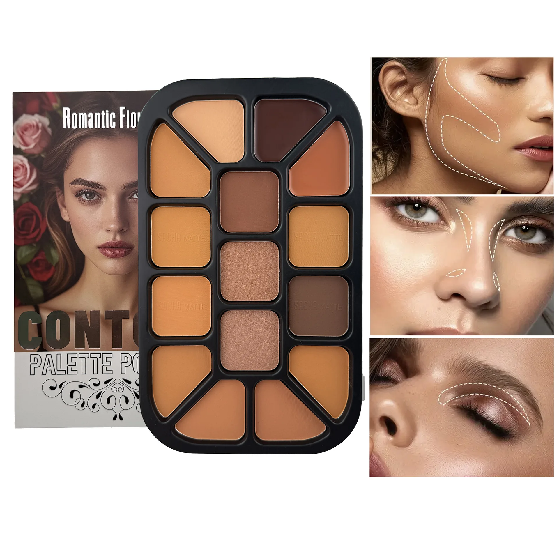 Highlighter Bronzer Palette - Paleta de polvos para contorno de