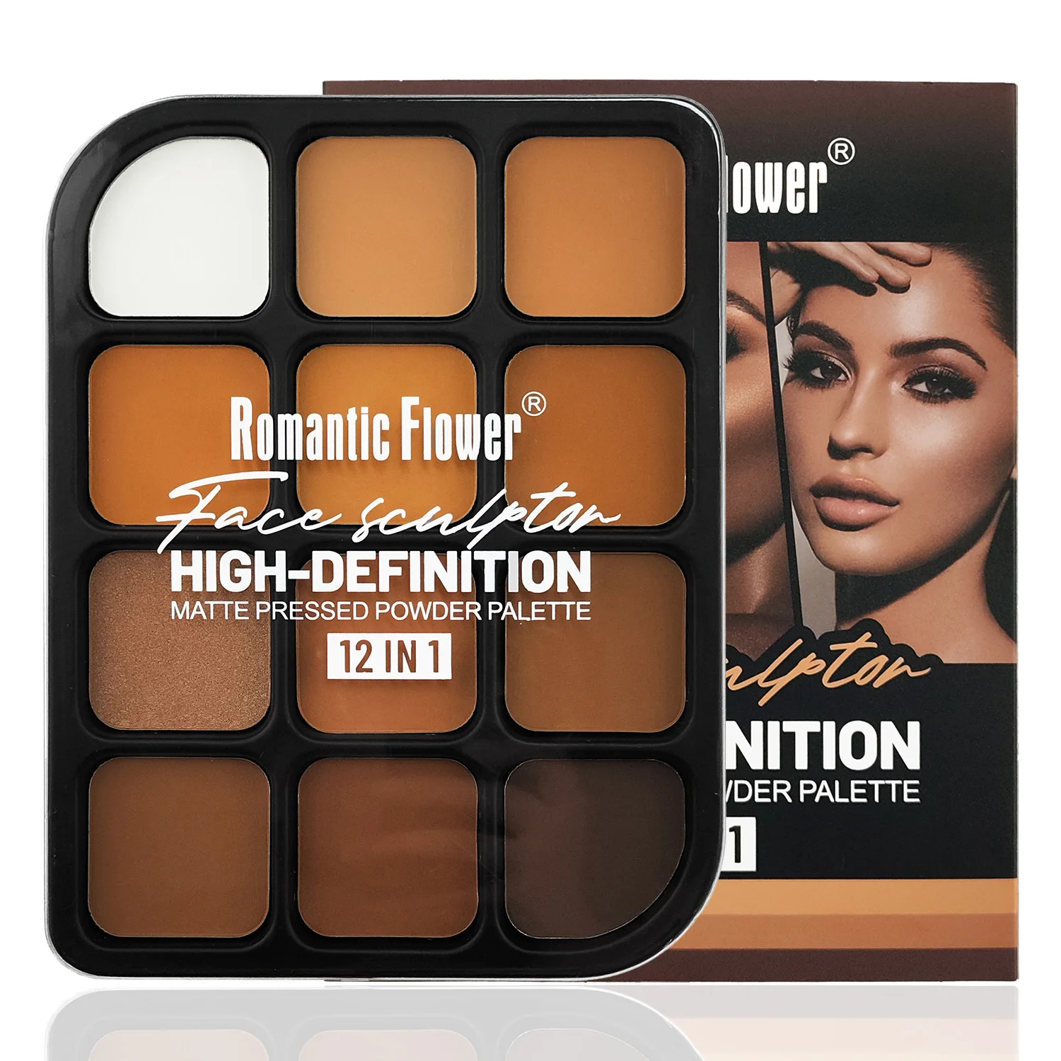 Paleta de contorno mate de 12  - Highlighter Bronzer Palette reseña y precio