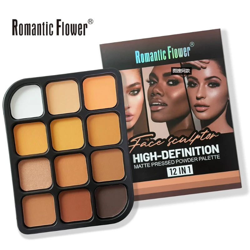 Paleta de contorno mate de 12  - Highlighter Bronzer Palette reseña y precio