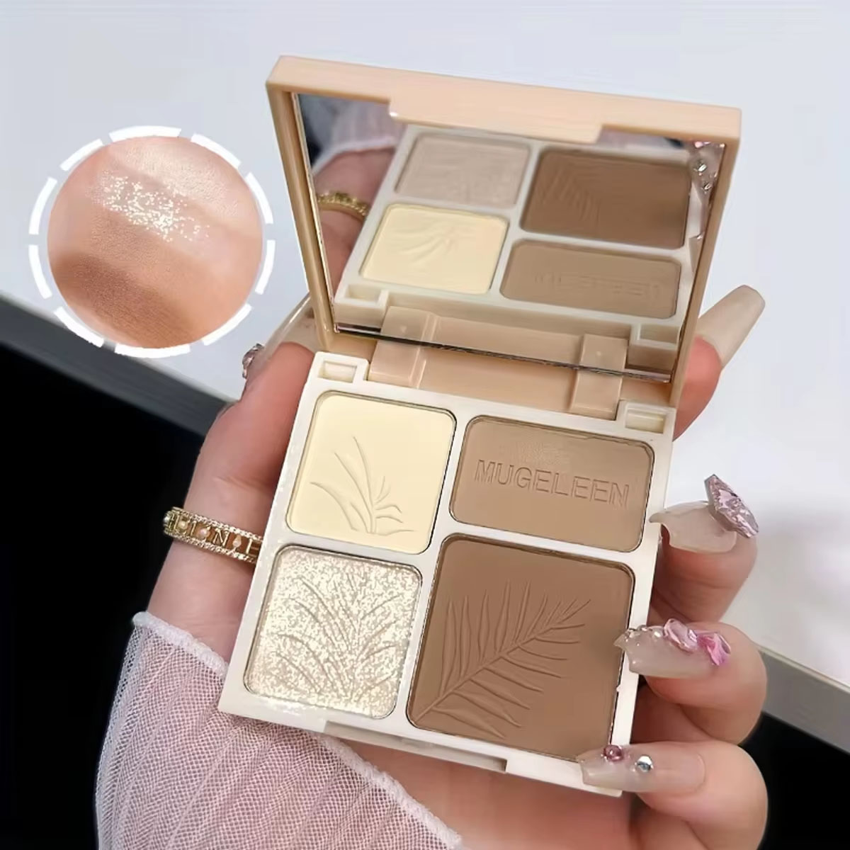 Placa de retoque de cuatro col - Highlighter Bronzer Palette reseña y precio