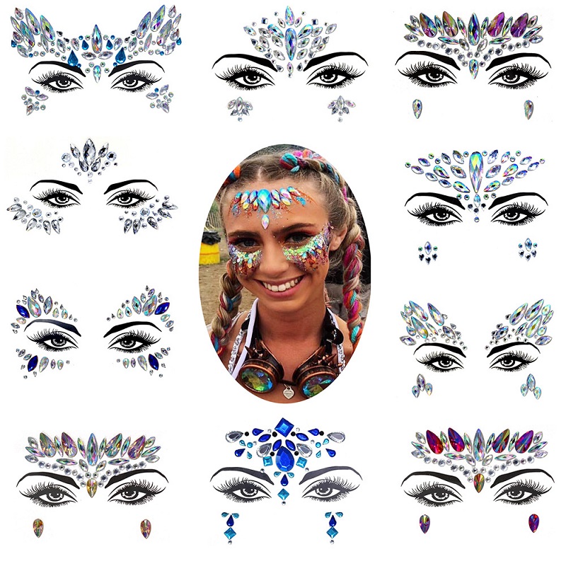 Pegatinas Faciales Brillantes  - Beauty Gems Makeup reseña y precio